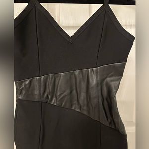 Black Bandage Dress with Faux Leather: Size Small